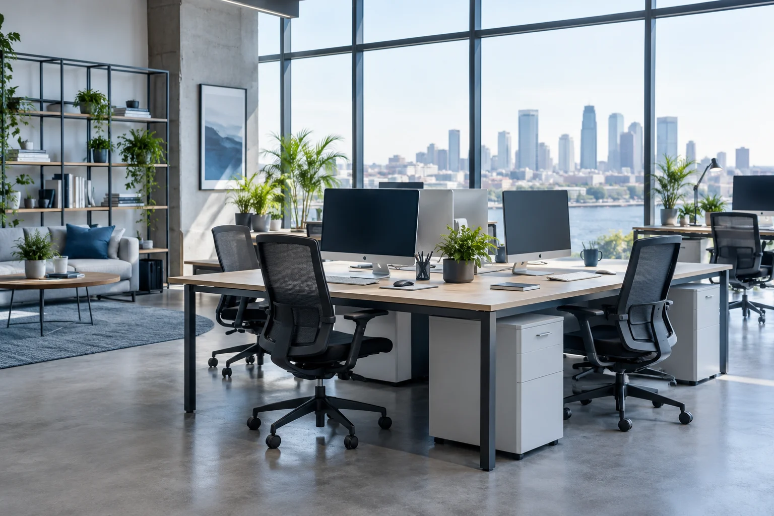 Technology studio with multiple workstations